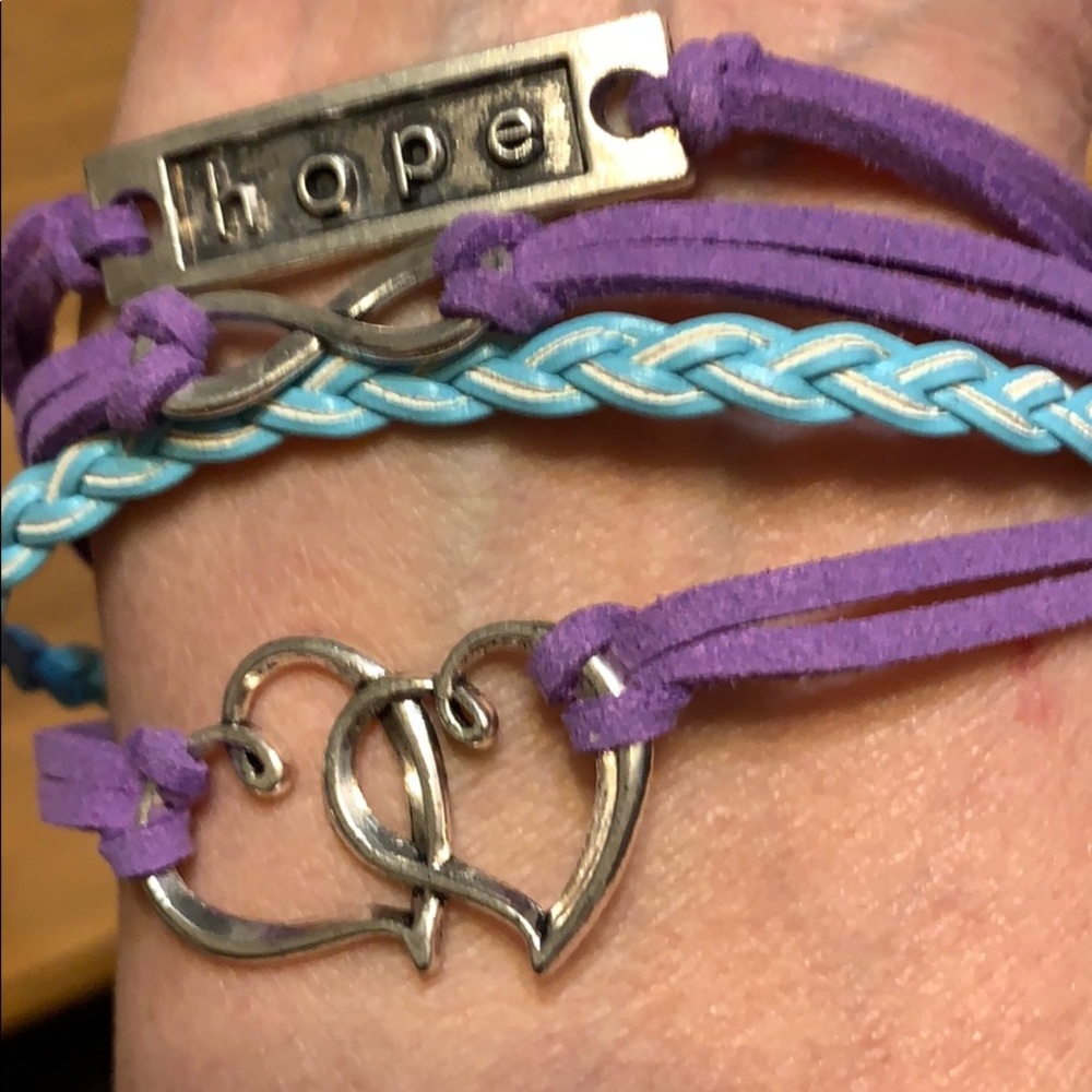 Friendship Bracelet Purple & light blue (#8)